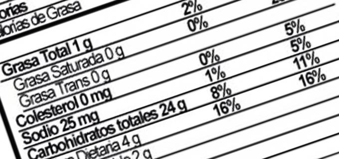 tabla nutricional